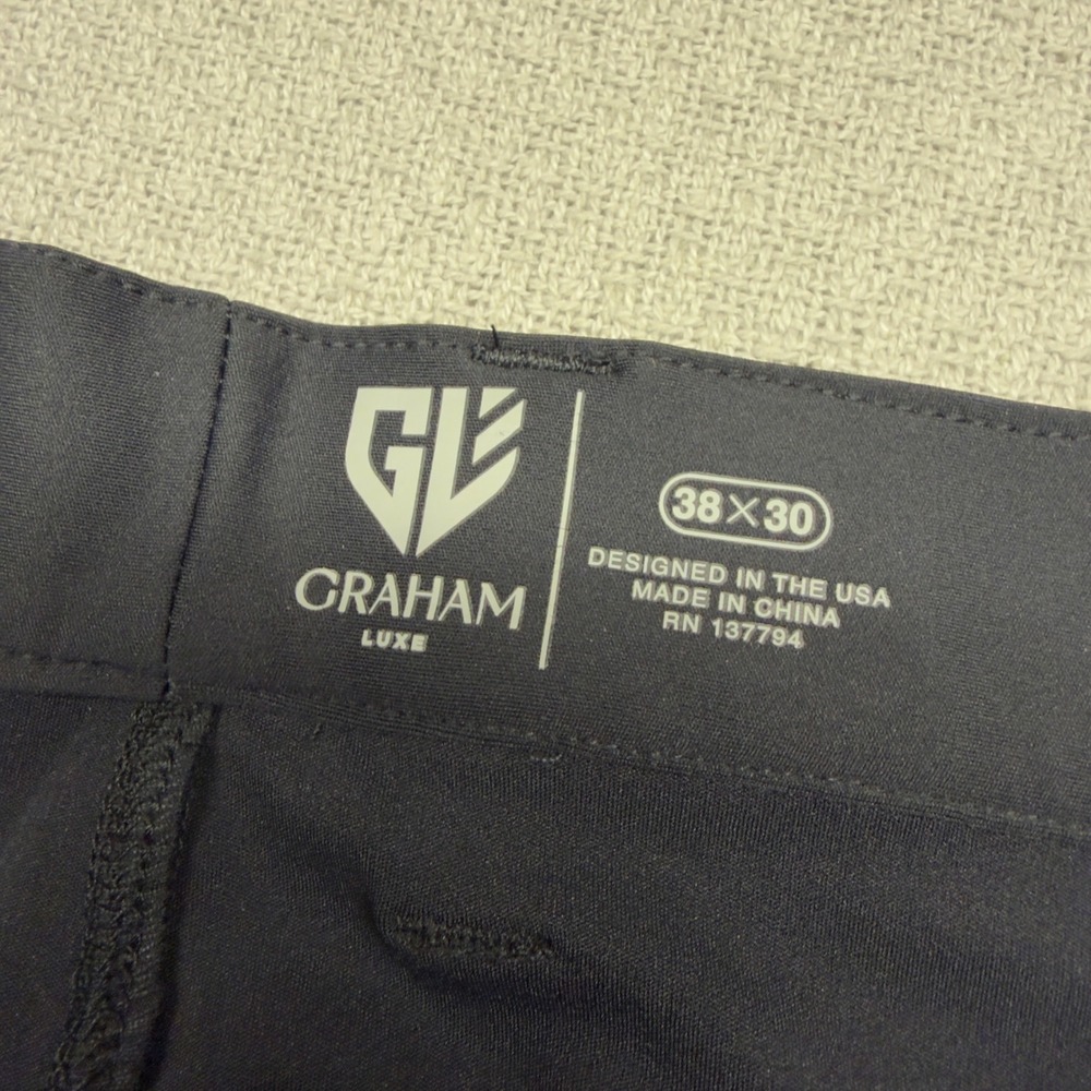 New Graham Luxe Pants Mens 38x30 Dark Gray Performance Chino‎ Golf Casual - Picture 5 of 10